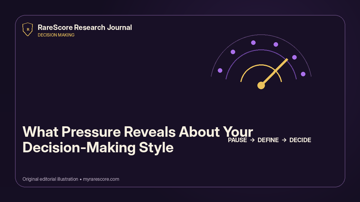 A pressure-response map showing attention narrowing, urgency, control, avoidance, and deliberate regulation.