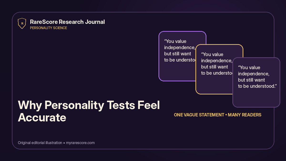 Several people recognizing themselves in the same vague personality description, contrasted with a specific evidence-linked statement.