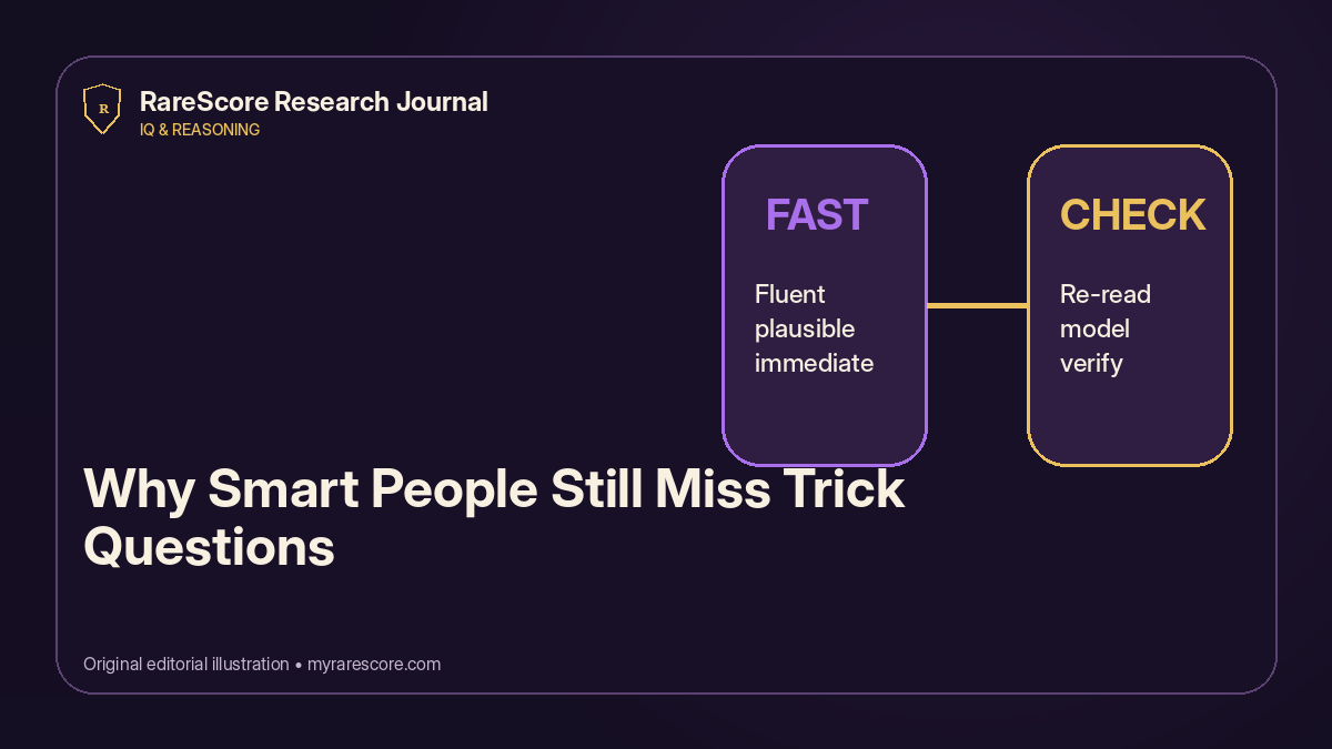 A fast intuitive path competing with a slower analytical path on a deceptively simple question.